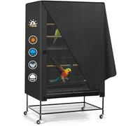 Zettum 26 Inch Bird Cage Cover - 600D PU Birdcage Covers Fade-Resistant Good Night Bird Cage Covers for Macaw Parakeets Parrot Blackout cover Waterproof Budgies Cage Cover - 66 x 48 x 101 CM