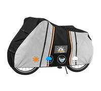 Zettum Full Bike Covers for Outside Storage 1 Bike - 600D PU Travel Bicycle Cover Waterproof for Bikes on Rear Bike Rack Heavy Duty Outdoor Bike Rack Cover for Mountain Bike, Motorhome Rack, Clear