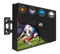 Zettum Hinged TV Cover for 48-50 Inch TVs - Waterproof & Heavy Duty Screen Protector Cover, 600D PU Oxford with Zip and Folding Function TV Cover Outdoor