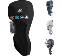 Zettum Outboard Engine Cover Fit for Motor 100-140 HP, 600D PU Full Boat Engine Cover Waterproof & Heavy Duty, Fade-Resistant Outboard Motor Propeller Cover, Black