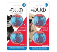 Zeus Dog Puppy Toy Duo Ball 2pk with Squeaker / LED Glow Multi Texture Fetch