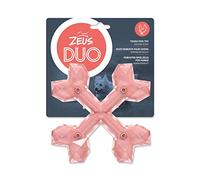 Zeus Dog Toy Duo Cross Bones, Tough Chicken-Scented, Helps prevent destructive chewing, 15cm Coral