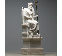 Zeus Father King of Gods on Throne Alabaster Statue Sculpture Figurine 6.69 inches