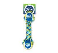 Zeus Fitness Dog Toys Double Tennis Ball Rope Dumbbell with Tennis Ball Medium 6.35cm