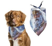 Zeus God Greek Mythology Cute Dog Bandanna Scarf Printed Adjustable Triangle Pet Kerchief for Dogs And Cats