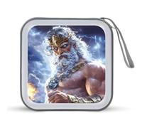 Zeus God Greek Mythology Funny CD Case 40 Capacity DVD Holder Portable Storage Disc Binder Wallet for Car Home Travel