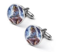 Zeus God Greek Mythology Mens Classic Cufflinks Custom Shirt Cuff Links Jewelry Accessories for Business Wedding 0.7" 0.8"