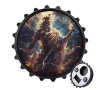 Zeus God Greek Mythology Round Fridge Magnet Bottle Opener Refrigerator Whiteboard Magnetic Decor