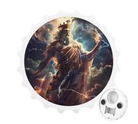 Zeus God Greek Mythology Round Fridge Magnet Bottle Opener Refrigerator Whiteboard Magnetic Decor