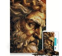 Zeus God Mosaic 1000 Piece Jigsaws for Adults Brain Sharp Game Smooth Burr Free Surface Fascinating Hobby for Idle Moments (50x75cm)