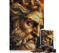 Zeus God Mosaic 1000 Pieces Jigsaws Adults Puzzles Logic Practice Pleasant Leisure Clean Edges Perfect Present (50x75cm)