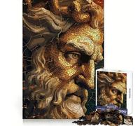 Zeus God Mosaic for Adults 1000 Piece Jigsaw Puzzle Sharp Recall Calm Recreation Uniform Cut Festive Present (38x52cm)