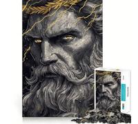 Zeus, God of Thunder Adult Jigsaw1000 Pieces Memory Skill Fun Stable Fit No Shifting Parts Compact Fun for Family Game Time (38x52cm)