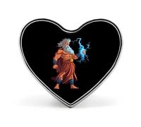 Zeus God of Thunder Greek God Badge Heart Shape Cute Brooch Pins Button Badges for Backpack Jackets Hats Decor