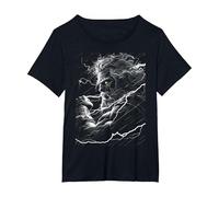 Zeus Gr od Lightning Bolts Lightning god T-Shirt, Women's Plus, Black, 3X