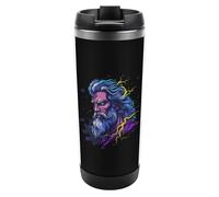 Zeus Greek God with Thunder Cute Coffee Cup Travel Mug Leakproof Fashion Insulated Water Bottle Office Camping