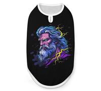 Zeus Greek God with Thunder Dog And Cat Clothes Pet Summer Sleeveless T Shirt Basic Vest L
