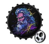 Zeus Gr od with Thunder Round Fridge Magnet Bottle Opener Refrigerator Whiteboard Magnetic Decor