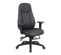 Zeus high back 24hr task chair - black faux leather