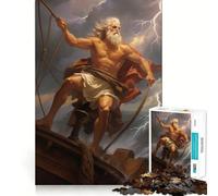 Zeus in A Storm Teenagers 1000 Pieces Puzzle Memory Fun Game Clean Cut Sturdy Components Portable Travel Friendly Fun Game (38x26cm)