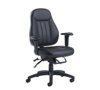 Zeus medium back 24hr task chair - black bonded leather