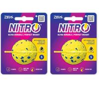 Zeus NITRO Weighted Dog Ball, Small, 5cm diameter, Durable Dog Toy for Small Dogs and Puppies (Pack of 2)