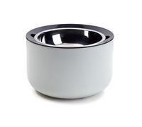 Zeus Oasis Weighted Dog Food and Water Bowl, Light Grey, Small