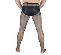 "Zeus" - Sheer Men's Full Length Hose with Trunk Sheath Pantyhose nylons Exotic Erotic (Black)