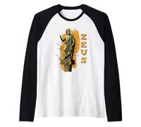 Zeus Statue Greek Mythology God Retro Ancient Greece Raglan Baseball Tee