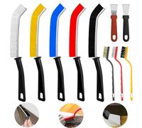 Zeuwets Crevice Cleaning Brush Set, 10 Pieces, Hard Bristles, Multi-Purpose, Colourful, PET Bristles, Plastic, Wire, Nylon, Stainless Steel, Kitchen, Bathroom, Tiles, Joints, Corners
