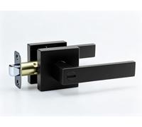 ZEVAWAY Matte Black keyless Button Lock for Door Handle. Privacy Indoor Door Handle, Suitable for Both Left and Right Side Doors,1PACK