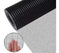 Zevemomo 36" x 50' 1/4inch Hardware Cloth Black Vinyl Coated Chicken Wire Fence PVC Galvanized Welded Mesh Roll for Home Garden Rabbit Cage