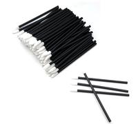 ZEVONDA 100 PCS Disposable Lip Brushes - Black Lip Gloss Brush Lipstick Applicator Concealer Brushes Makeup Lip Applicators Eyeshadow Applicator Disposable Cosmetic Brush Tool