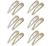 ZEVONDA Glitter Hair Snap Clips - Metal Hair Clips Colorful Glitter Sequin Hair Clips Barrettes Hair Styling Accessories for Toddlers Kids Girls Women, Gold *12