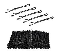 ZEVONDA Metal Hair Pins Set - 5cm Long Bobby Pins with Storage Box Hair Grips with a Smooth Surface and Round Edges for Women Girl Makeup Hair Styling, Black, 200pcs
