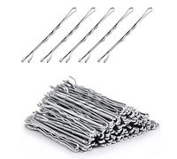 ZEVONDA Metal Hair Pins Set - 5cm Long Bobby Pins with Storage Box Hair Grips with a Smooth Surface and Round Edges for Women Girl Makeup Hair Styling, Silver, 100pcs