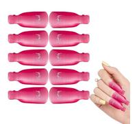 ZEVONDA Nail Polish Remover Clips Set - 10 Pcs Acrylic Nail Remover, Soak Off Nail Cap Clips for Gel Nail Polish Remover, Nail Art Gel Cap Soak Off Clip Tool for Fingernail and Toenail, Pink