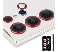 Zevytop Camera Lens Protector for Samsung Galaxy S22 Ultra, Individual TempeBurgundy Glass Aluminum Alloy Ring Lens Cover with Installation Tray Fit for Samsung Galaxy S22 Ultra Burgundy