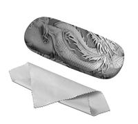 Zewurtuw Eyeglass Case Hard Shell Sunglasses Protective Eyeglasses Holder Box with Cleaning Cloth for Women Girls Men Cute, M14-dragon, One size
