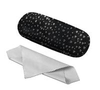 Zewurtuw Eyeglass Case Hard Shell Sunglasses Protective Eyeglasses Holder Box with Cleaning Cloth for Women Girls Men Cute, M1-hearts, One size