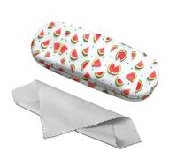 Zewurtuw Eyeglass Case Hard Shell Sunglasses Protective Eyeglasses Holder Box with Cleaning Cloth for Women Girls Men Cute, M10-watermelon, One size