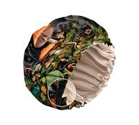 Zewurtuw Satin Bonnet Silk Bonnet for Sleeping Reusable Double Layer Elastic Adjustable Hair Caps Cute Aesthetic Women Girls-Big Mushroom