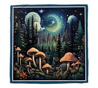 Zewurtuw Scarf Silk Feeling Large Square Satin Head Hair Wrap Lightweight Fashion Cute Aesthetic 27.5 Inches for Women Girls, D6-mushroom, 27.5 x 27.5 inches