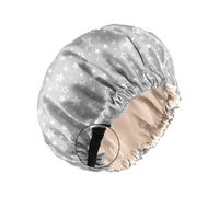 Zewurtuw Silk Feeling Satin Bonnet for Sleeping Reusable Double Layer Elastic Adjustable Hair Caps Cute Aesthetic Women Girls, J10-star, 0