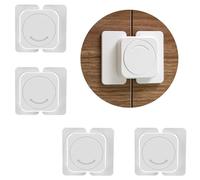 ZEWZE Pack of 4 Child Locks for Cupboard, Drawer and Fridge Self-Adhesive Cabinet Lock with Strong Adhesive, No Drilling, Baby and Toddler Lock for Furniture and Kitchen (Level)