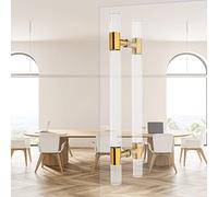 ZEXHBGFR Clear Acrylic Rod Front Door Handle Pull Non Slip Bar for Master Bath Shower Glass Doors Barn Sliding Push Pull Wood Gate Rose Gold & Gold 100cm & 80cm