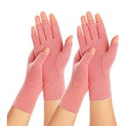 Zexhoor 2 Pairs Arthritis Compression Gloves for Women Men, Carpal Tunnel Pain Relief, Fingerless Gloves for Typing and Daily Work