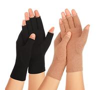 Zexhoor 2 Pairs Arthritis Compression Gloves for Women Men, Carpal Tunnel Pain Relief, Fingerless Gloves for Typing and Daily Work