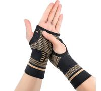 Zexhoor Wrist Support 1 Pair for Man and Women, Wrist Compression Brace for Carpal Tunnel, Tendonitis, Arthritis, Pain Relief, Wrist Sleeve with Copper Infused for Sports, M