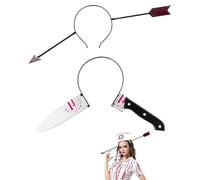 ZEXIJOW 2 x Halloween horrible tiara, Halloween horrible tiara, diadema cuchillo Halloween, bandas para el Cabello de Terror de Halloween, Para La Fiesta de Halloween de Cosplay
